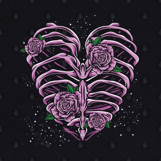 Skeleton Heart Pastel Goth by ShirtsShirtsndmoreShirts